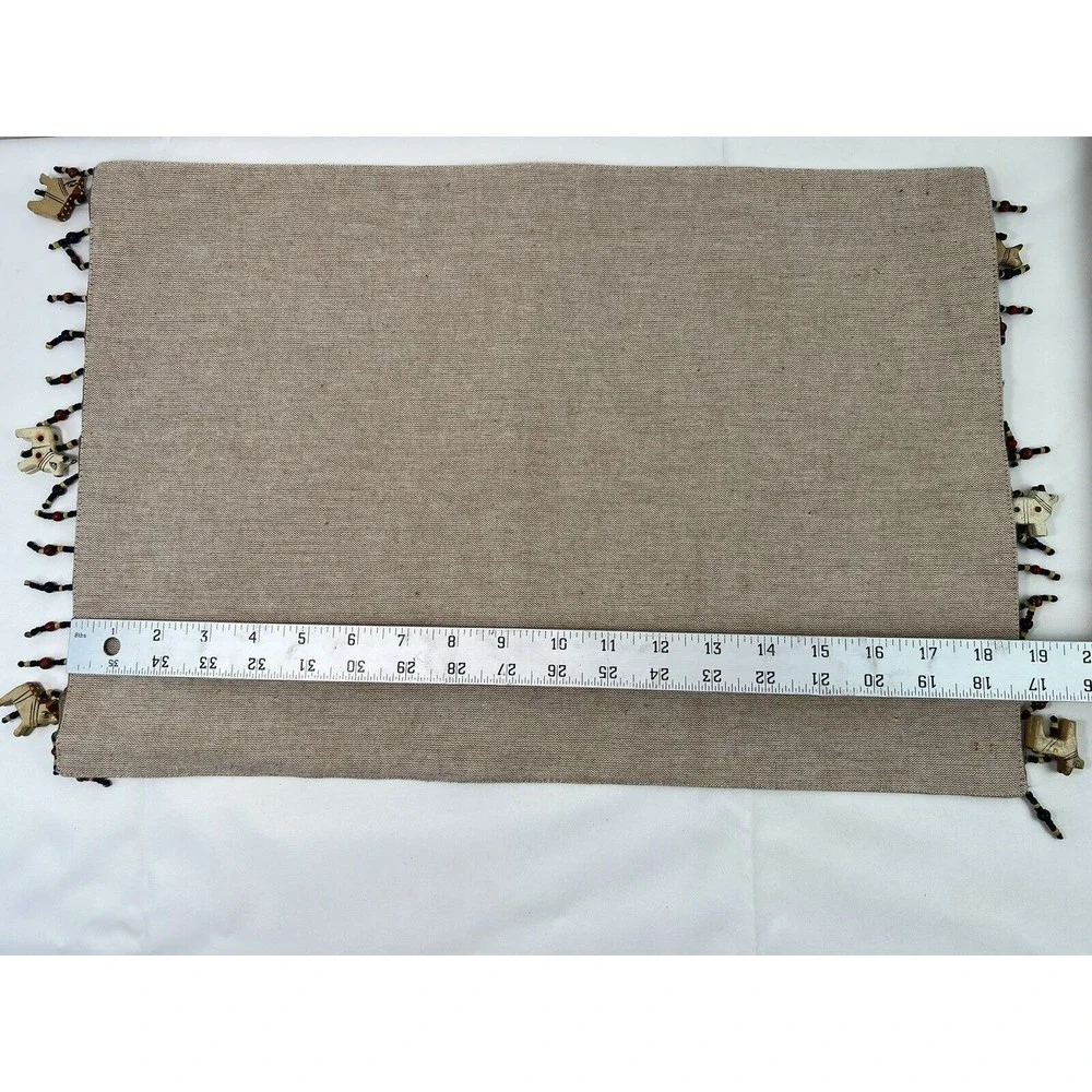 Pier 1 Imports Place Mats Set‎ of 6 Beaded Wood Animals African Theme